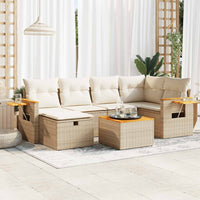 Thumbnail for 7-tlg. Garten-Sofagarnitur mit Kissen Beige Poly Rattan