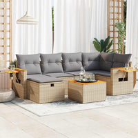 Thumbnail for 7-tlg. Garten-Sofagarnitur mit Kissen Beige Poly Rattan