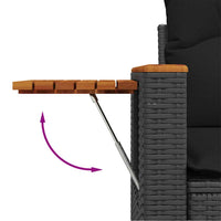 Thumbnail for 7-tlg. Garten-Sofagarnitur mit Kissen Schwarz Poly Rattan
