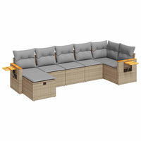 Thumbnail for 7-tlg. Garten-Sofagarnitur mit Kissen Beige Poly Rattan