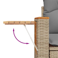 Thumbnail for 7-tlg. Garten-Sofagarnitur mit Kissen Beige Poly Rattan