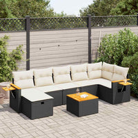 Thumbnail for 8-tlg. Garten-Sofagarnitur mit Kissen Schwarz Poly Rattan