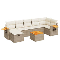 Thumbnail for 8-tlg. Garten-Sofagarnitur mit Kissen Beige Poly Rattan
