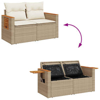 Thumbnail for 8-tlg. Garten-Sofagarnitur mit Kissen Beige Poly Rattan
