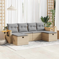 Thumbnail for 6-tlg. Garten-Sofagarnitur mit Kissen Beige Poly Rattan
