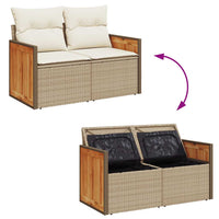 Thumbnail for 4-tlg. Garten-Sofagarnitur mit Kissen Beige Poly Rattan