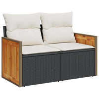 Thumbnail for 6-tlg. Garten-Sofagarnitur mit Kissen Schwarz Poly Rattan
