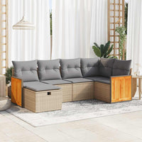 Thumbnail for 6-tlg. Garten-Sofagarnitur mit Kissen Beige Poly Rattan