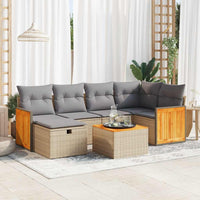 Thumbnail for 7-tlg. Garten-Sofagarnitur mit Kissen Beige Poly Rattan