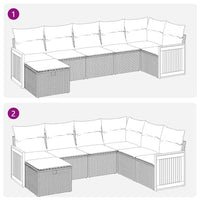 Thumbnail for 7-tlg. Garten-Sofagarnitur mit Kissen Schwarz Poly Rattan