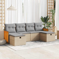 Thumbnail for 6-tlg. Garten-Sofagarnitur mit Kissen Beige Poly Rattan