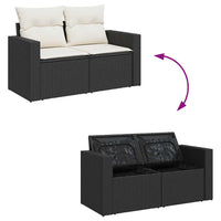 Thumbnail for 10-tlg. Garten-Sofagarnitur mit Kissen Schwarz Poly Rattan