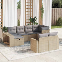 Thumbnail for 10-tlg. Garten-Sofagarnitur mit Kissen Beige Poly Rattan
