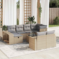 Thumbnail for 11-tlg. Garten-Sofagarnitur mit Kissen Beige Poly Rattan
