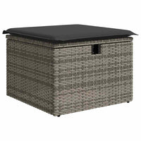 Thumbnail for 11-tlg. Garten-Sofagarnitur mit Kissen Grau Poly Rattan