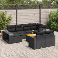Thumbnail for 11-tlg. Garten-Sofagarnitur mit Kissen Schwarz Poly Rattan