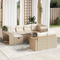 Thumbnail for 11-tlg. Garten-Sofagarnitur mit Kissen Beige Poly Rattan