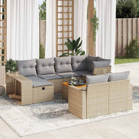 Thumbnail for 11-tlg. Garten-Sofagarnitur mit Kissen Beige Poly Rattan