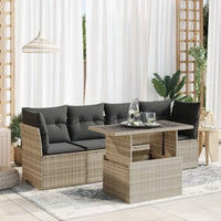 Thumbnail for 5-tlg. Garten-Sofagarnitur mit Kissen Hellgrau Poly Rattan