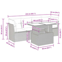 Thumbnail for 5-tlg. Garten-Sofagarnitur mit Kissen Braun Poly Rattan