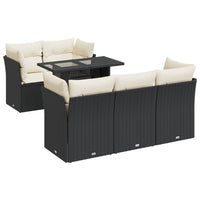 Thumbnail for 6-tlg. Garten-Sofagarnitur mit Kissen Schwarz Poly Rattan