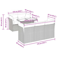 Thumbnail for 6-tlg. Garten-Sofagarnitur mit Kissen Schwarz Poly Rattan