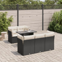 Thumbnail for 6-tlg. Garten-Sofagarnitur mit Kissen Schwarz Poly Rattan