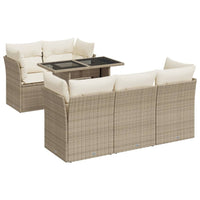 Thumbnail for 6-tlg. Garten-Sofagarnitur mit Kissen Beige Poly Rattan