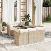 Thumbnail for 6-tlg. Garten-Sofagarnitur mit Kissen Beige Poly Rattan