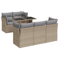 Thumbnail for 6-tlg. Garten-Sofagarnitur mit Kissen Beige Poly Rattan