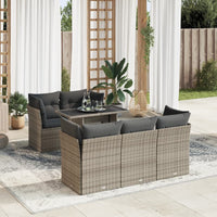Thumbnail for 6-tlg. Garten-Sofagarnitur mit Kissen Grau Poly Rattan