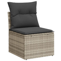 Thumbnail for 6-tlg. Garten-Sofagarnitur mit Kissen Hellgrau Poly Rattan