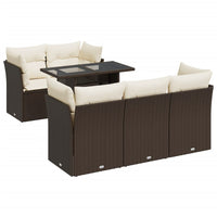 Thumbnail for 6-tlg. Garten-Sofagarnitur mit Kissen Braun Poly Rattan