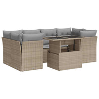 Thumbnail for 7-tlg. Garten-Sofagarnitur mit Kissen Beige Poly Rattan