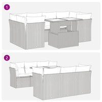 Thumbnail for 7-tlg. Garten-Sofagarnitur mit Kissen Beige Poly Rattan