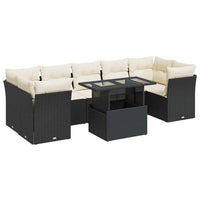 Thumbnail for 8-tlg. Garten-Sofagarnitur mit Kissen Schwarz Poly Rattan