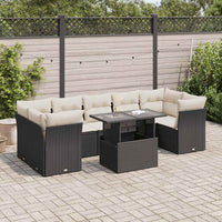Thumbnail for 8-tlg. Garten-Sofagarnitur mit Kissen Schwarz Poly Rattan