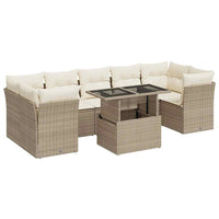 Thumbnail for 8-tlg. Garten-Sofagarnitur mit Kissen Beige Poly Rattan