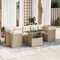 Thumbnail for 8-tlg. Garten-Sofagarnitur mit Kissen Beige Poly Rattan