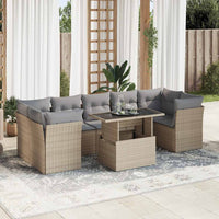 Thumbnail for 8-tlg. Garten-Sofagarnitur mit Kissen Beige Poly Rattan
