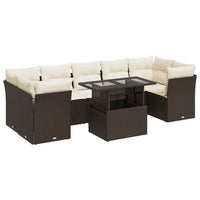 Thumbnail for 8-tlg. Garten-Sofagarnitur mit Kissen Braun Poly Rattan