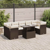 Thumbnail for 8-tlg. Garten-Sofagarnitur mit Kissen Braun Poly Rattan