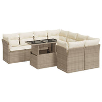Thumbnail for 9-tlg. Garten-Sofagarnitur mit Kissen Beige Poly Rattan