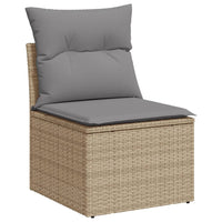 Thumbnail for 9-tlg. Garten-Sofagarnitur mit Kissen Beige Poly Rattan