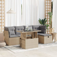 Thumbnail for 6-tlg. Garten-Sofagarnitur mit Kissen Beige Poly Rattan