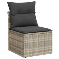 Thumbnail for 6-tlg. Garten-Sofagarnitur mit Kissen Hellgrau Poly Rattan