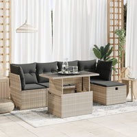 Thumbnail for 6-tlg. Garten-Sofagarnitur mit Kissen Hellgrau Poly Rattan