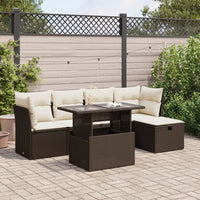 Thumbnail for 6-tlg. Garten-Sofagarnitur mit Kissen Braun Poly Rattan