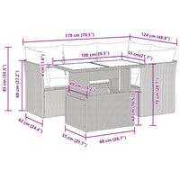 Thumbnail for 5-tlg. Garten-Sofagarnitur mit Kissen Beige Poly Rattan