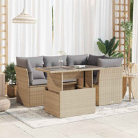 Thumbnail for 5-tlg. Garten-Sofagarnitur mit Kissen Beige Poly Rattan